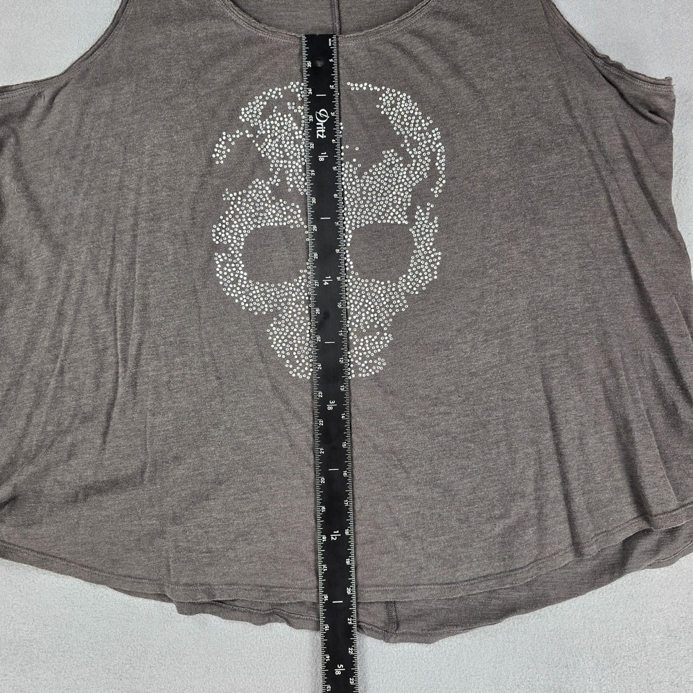 Rock & Republic Shirt Womens‎ 2XL Gray Skull Rhinestone Tank Top Sleeveless Punk - Picture 5 of 6